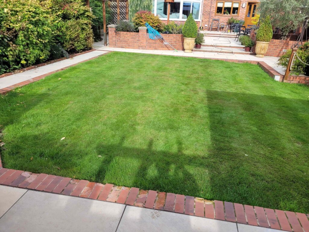 Front lawn in Wakefield ready for a scarification