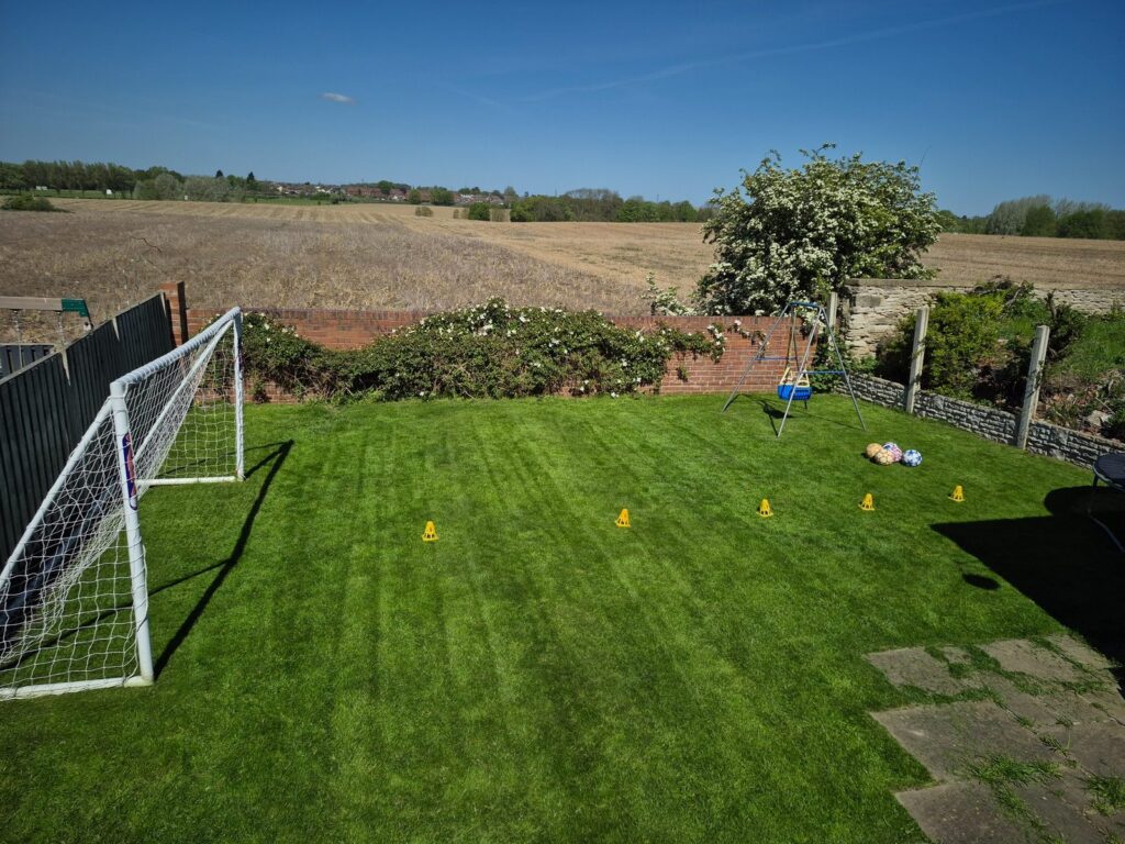 Healthy family garden lawn maintained in Wakefield